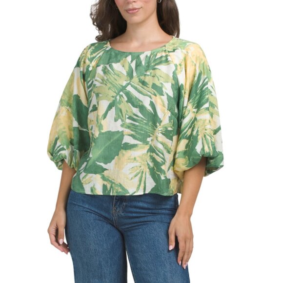 COUNTERPARTS Shore Bubble Raglan Sleeve Blouse - Picture 1 of 2